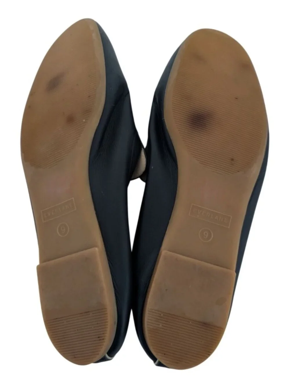 Everlane The Day Loafer Black Leather Slip On Flats Womens Size 9 Good